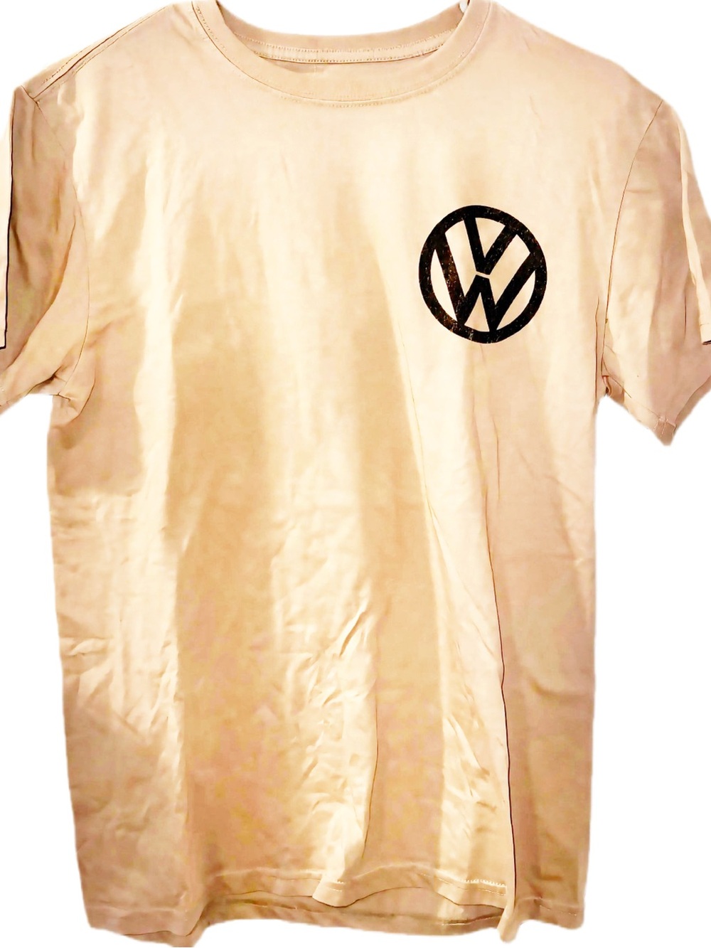 Volkswagen VW Mens Med Tan Official Licensed VW Bus Beetle Graphic Tee
